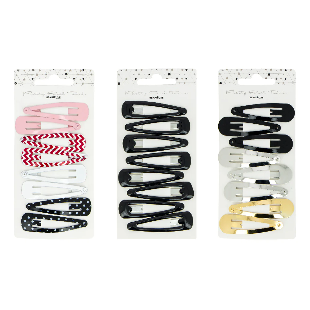 Barrettes à cheveux clic clac modèle moyen x8